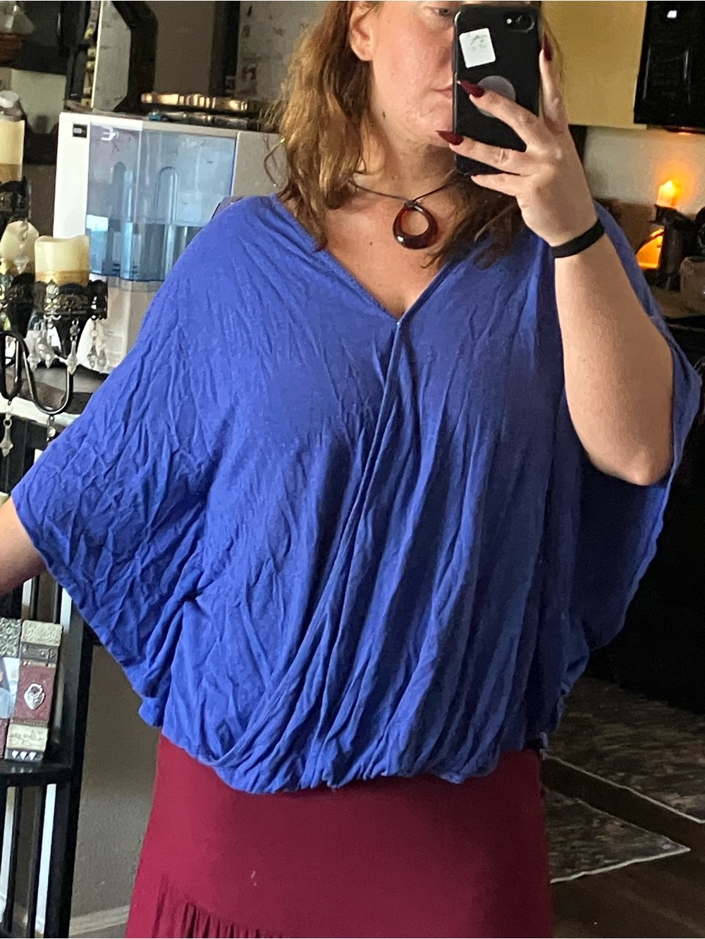 Vivid Royal Blue V-Neck Dolman Top